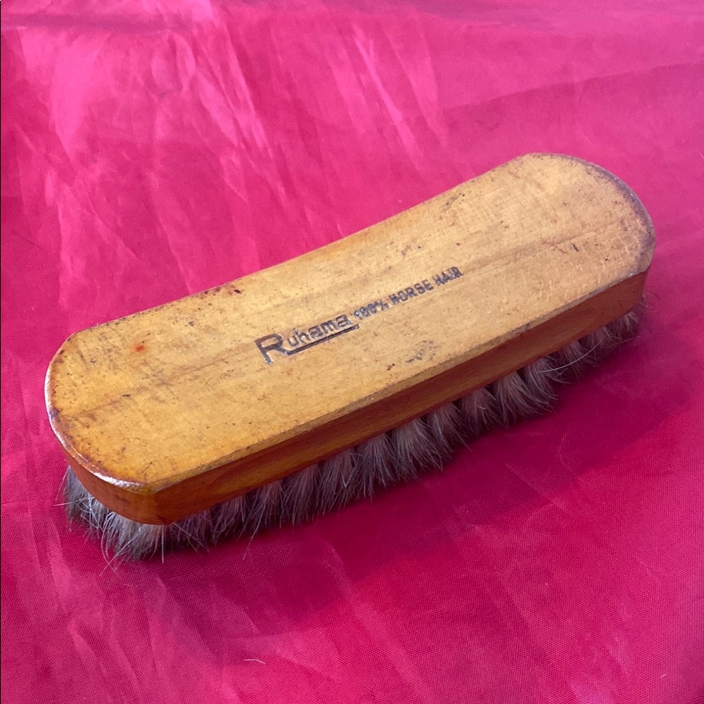Rudama Wooden Horse Hair shoe shine Brush